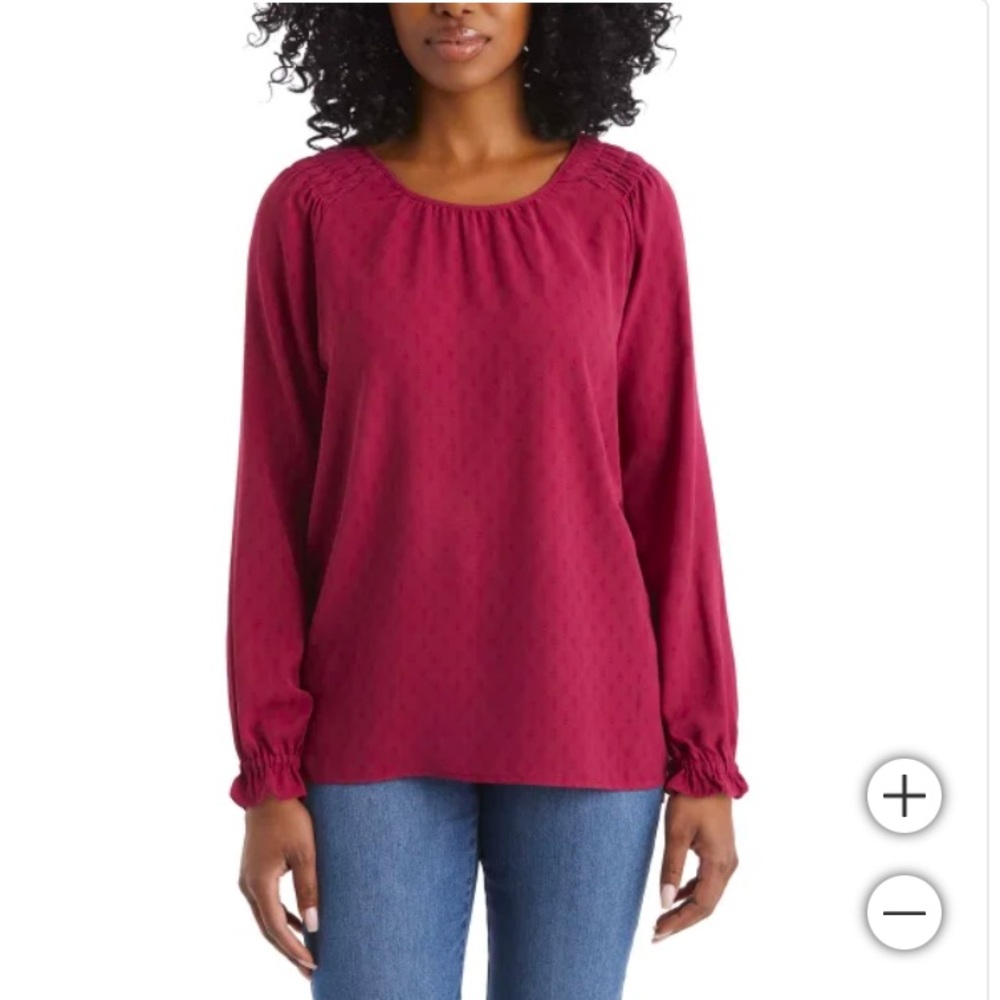 Jessica Simpson Red Ruched Blouse